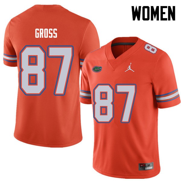 Jordan Brand Women #87 Dennis Gross Florida Gators College Football Jersey Orange